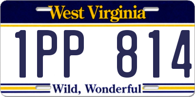 WV license plate 1PP814