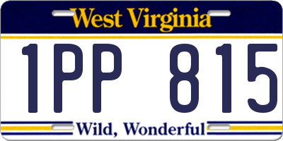 WV license plate 1PP815