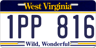 WV license plate 1PP816