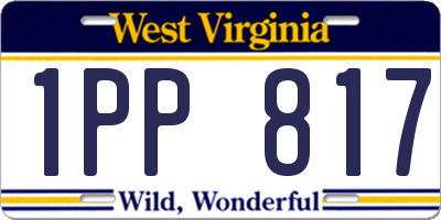 WV license plate 1PP817