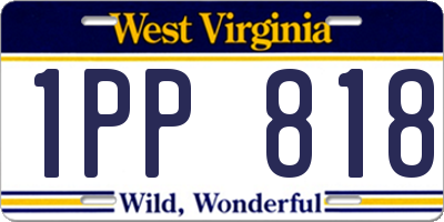 WV license plate 1PP818
