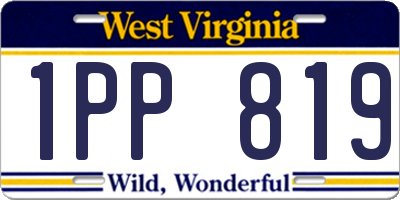 WV license plate 1PP819