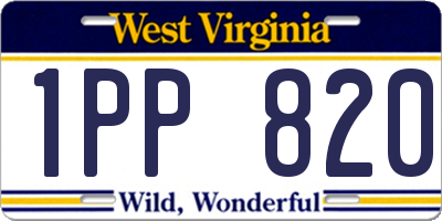 WV license plate 1PP820