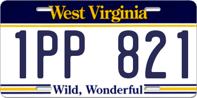 WV license plate 1PP821