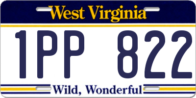 WV license plate 1PP822