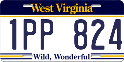 WV license plate 1PP824