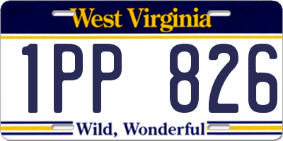 WV license plate 1PP826