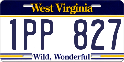 WV license plate 1PP827