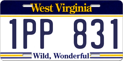 WV license plate 1PP831