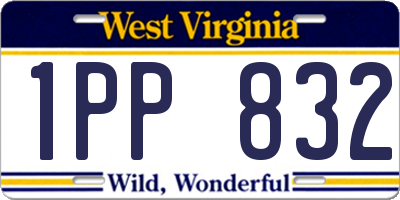 WV license plate 1PP832
