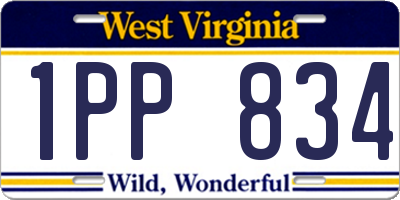 WV license plate 1PP834