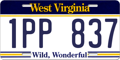 WV license plate 1PP837