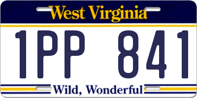 WV license plate 1PP841