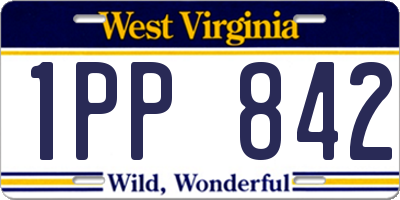 WV license plate 1PP842