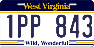 WV license plate 1PP843