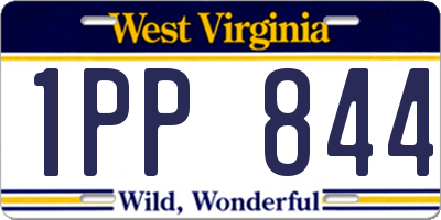 WV license plate 1PP844