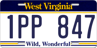 WV license plate 1PP847