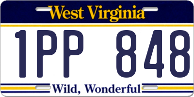 WV license plate 1PP848