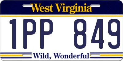 WV license plate 1PP849