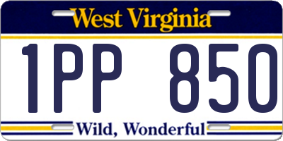 WV license plate 1PP850