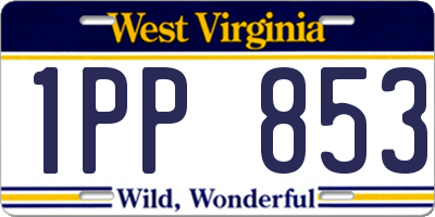 WV license plate 1PP853
