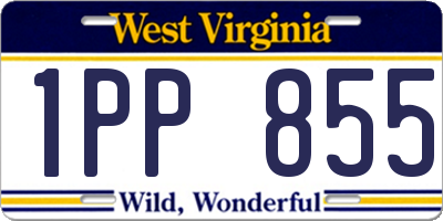 WV license plate 1PP855