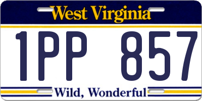 WV license plate 1PP857