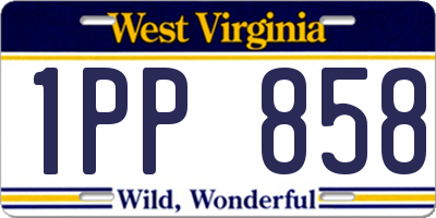WV license plate 1PP858