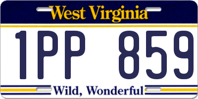 WV license plate 1PP859