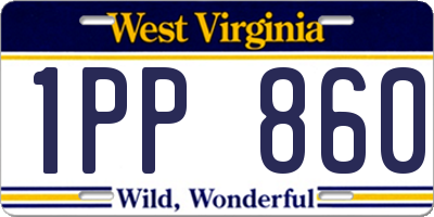 WV license plate 1PP860