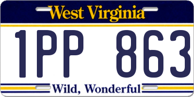 WV license plate 1PP863