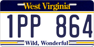 WV license plate 1PP864