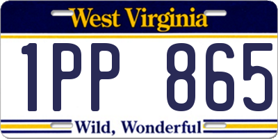WV license plate 1PP865