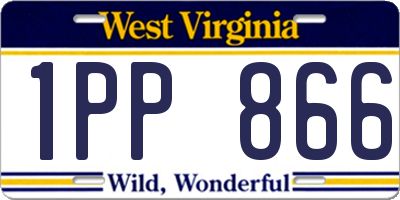WV license plate 1PP866