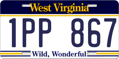 WV license plate 1PP867