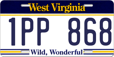 WV license plate 1PP868