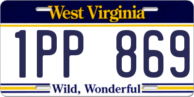 WV license plate 1PP869