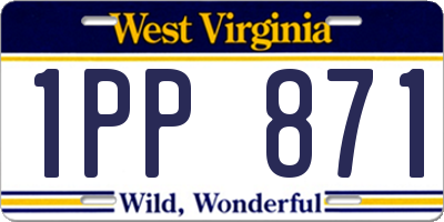WV license plate 1PP871