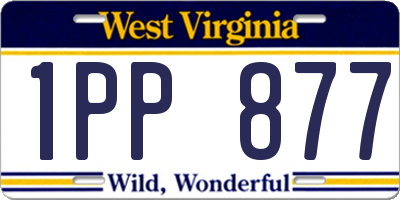WV license plate 1PP877