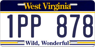 WV license plate 1PP878