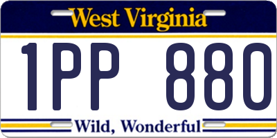 WV license plate 1PP880