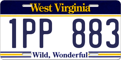 WV license plate 1PP883