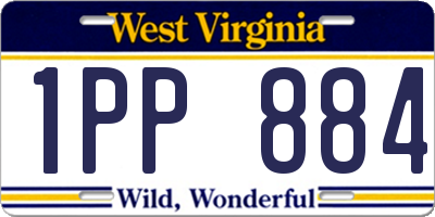 WV license plate 1PP884