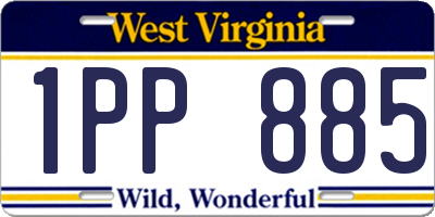 WV license plate 1PP885