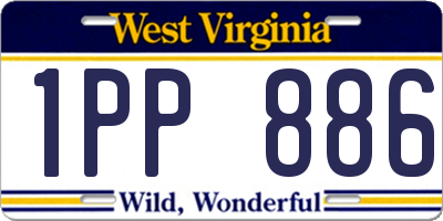 WV license plate 1PP886