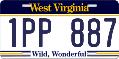 WV license plate 1PP887