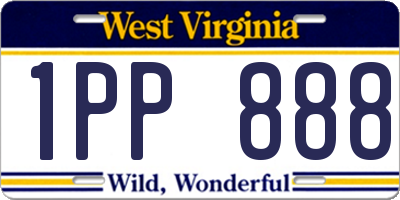 WV license plate 1PP888