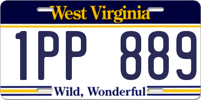 WV license plate 1PP889