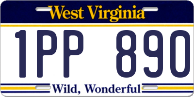 WV license plate 1PP890