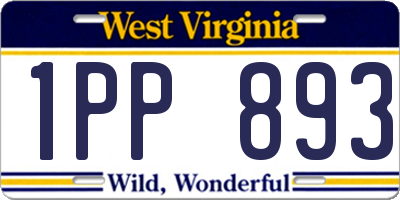 WV license plate 1PP893